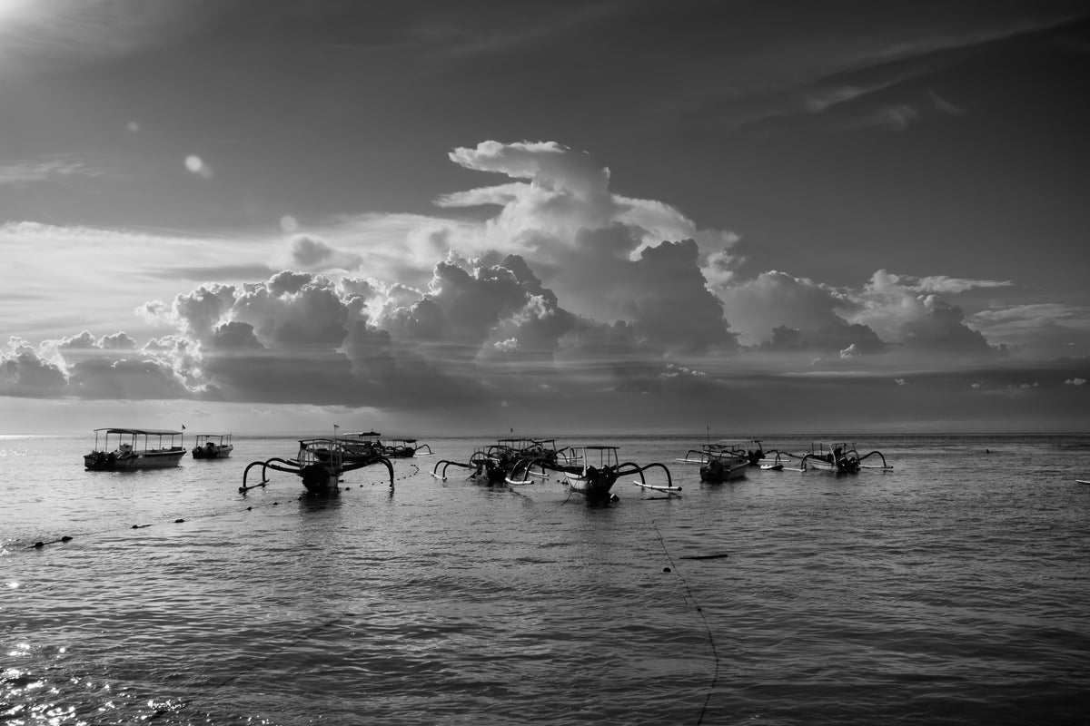Monochroom strandleven