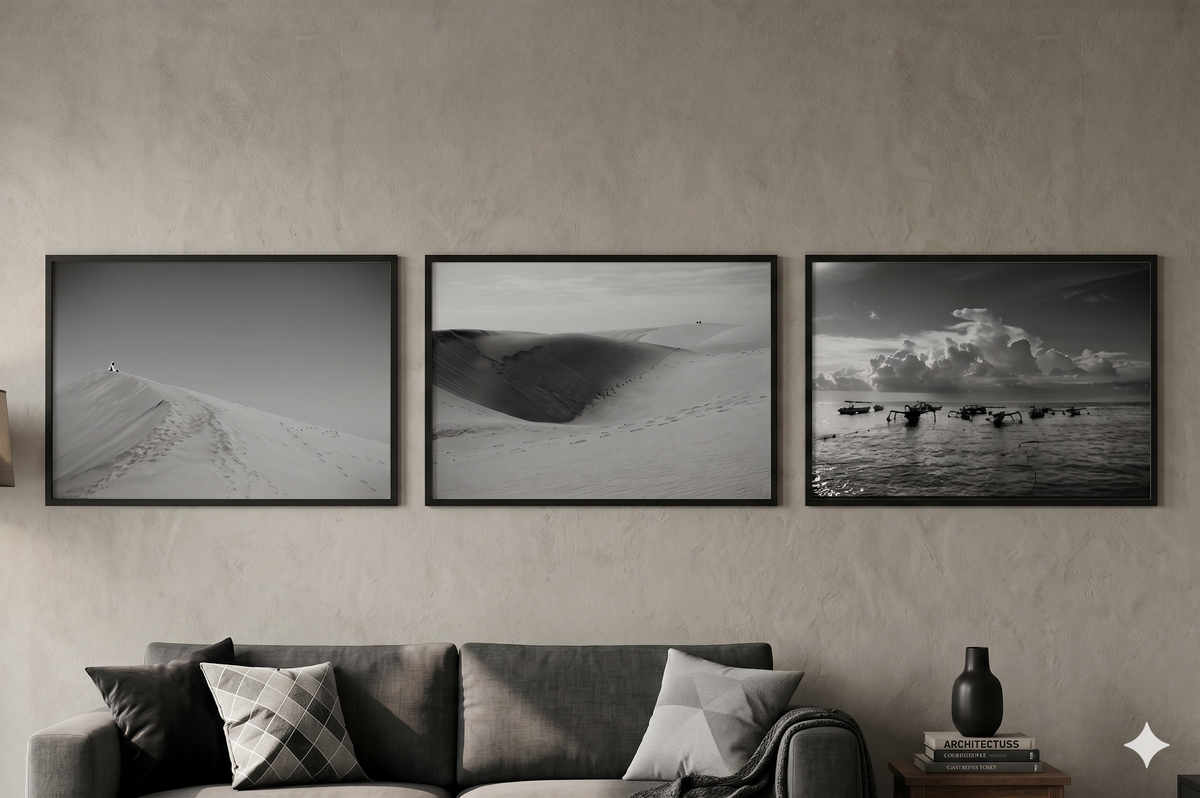 Monochroom strandleven