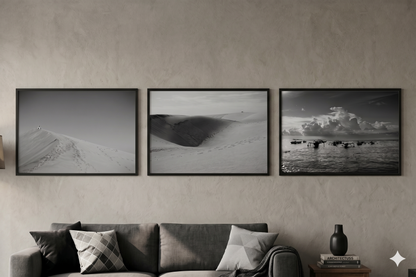 Monochroom strandleven
