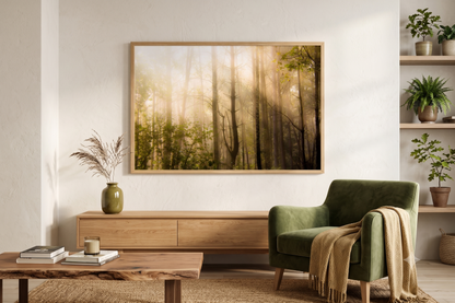 Strijklicht tussen de bomen