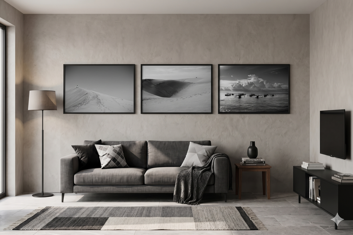 Monochroom strandleven