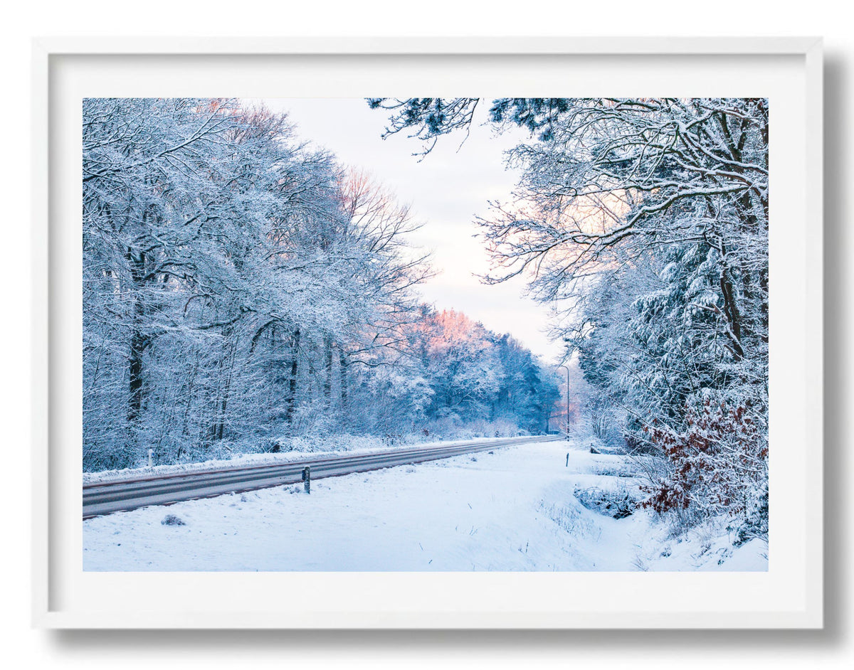 Een weg door de winter